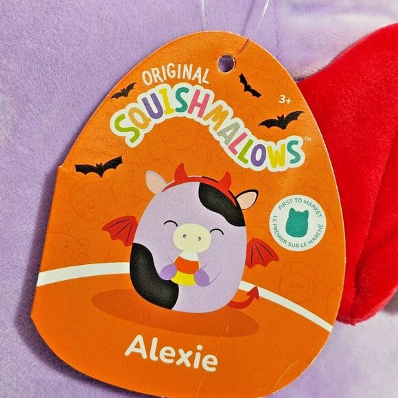 Squishmallow KellyToy Alexie Cow With Candy Corn & Devil Horns Tail 15" Plush NW - Picture 4 of 10